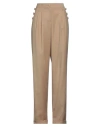 Galliano Woman Pants Sand Size 30 Polyester, Virgin Wool, Elastane In Beige