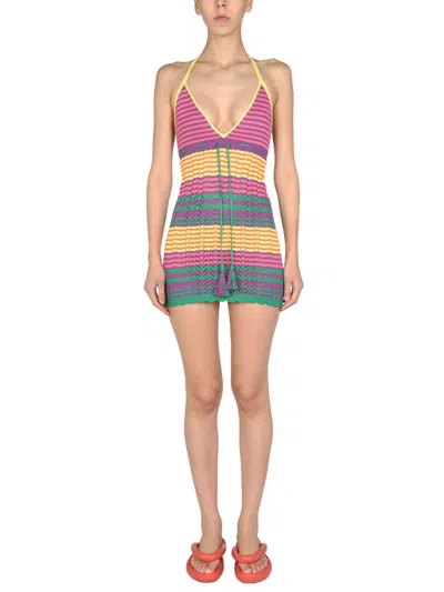 Gallo 1927 Mini Striped Dress In Multi