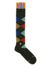 Gallo Embroidered Stretch Cotton Blend Socks In Multi