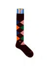Gallo Argyle-pattern Socks In Black