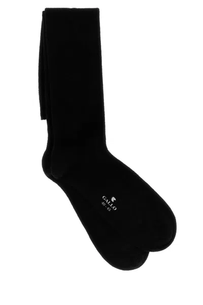 Gallo Cashmere Blend Mini Socks For Men In Black