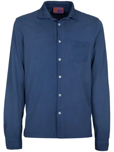 Gallo Chest-pocket Cotton Shirt In 蓝色