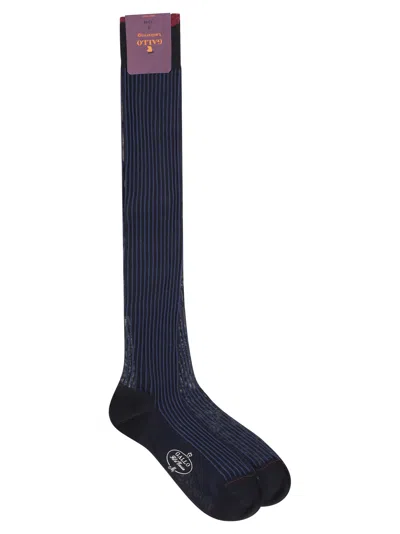 Gallo Cotton Long Socks In Blue