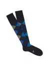 Gallo Diamond-intarsia Socks In Blue