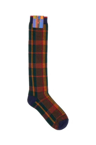 Gallo Embroidered Stretch Cotton Blend Socks In Multi