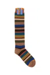 Gallo Embroidered Stretch Cotton Blend Socks In Multi