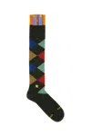 Gallo Embroidered Stretch Cotton Blend Socks In Multi