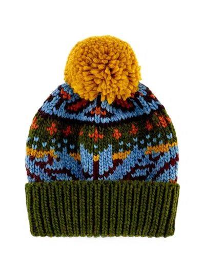 Gallo Fair Isle Pom-pom Beanie Hat In Multi