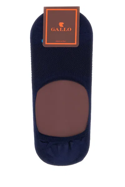 Gallo Midnight Blue Stretch Cotton Blend Invisible Socks In Metallic