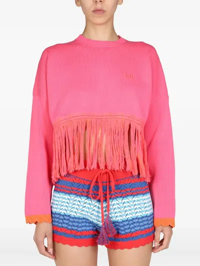 GALLO FRINGED LONG-SLEEVES SWEATER