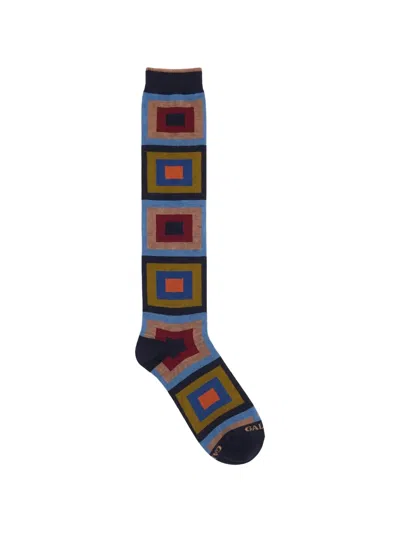 Gallo Geometric-pattern Socks In Multi