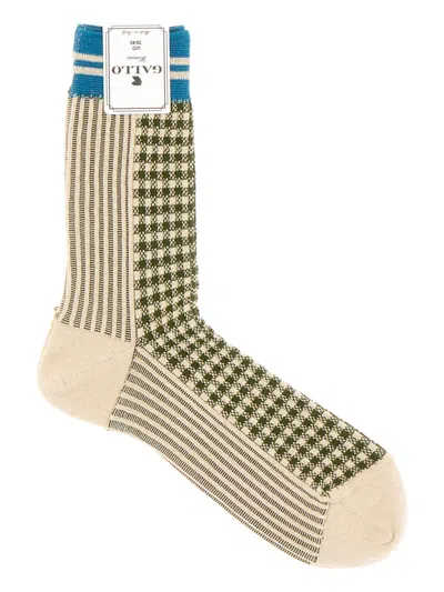 Gallo Gingham-ribbed Socks In Multi