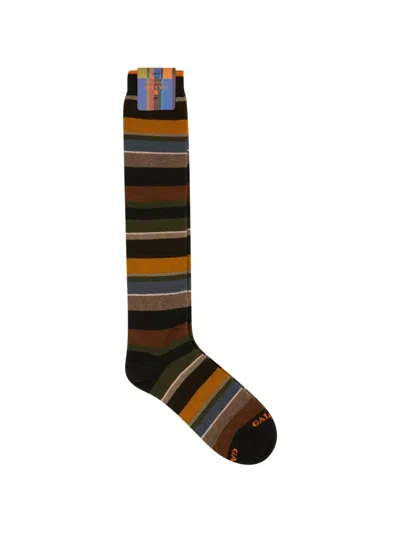 Gallo Horizontal-stripe Knee-high Socks In Multi