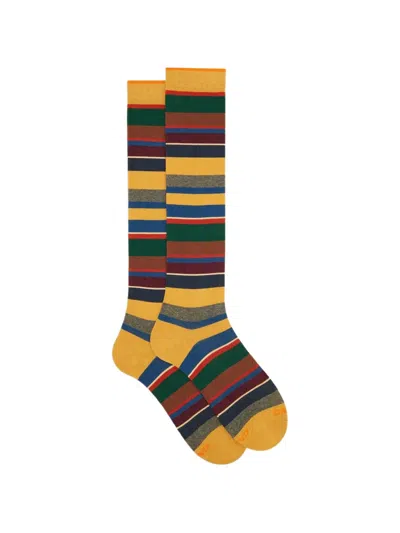 Gallo Horizontal-stripe Socks In Yellow