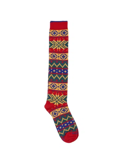 Gallo Isle-knit Knee-high Socks In Multi