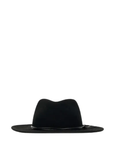 Gallo Leather-strap Fedora Hat In Black