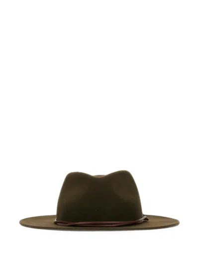 Gallo Leather-strap Fedora Hat In Green