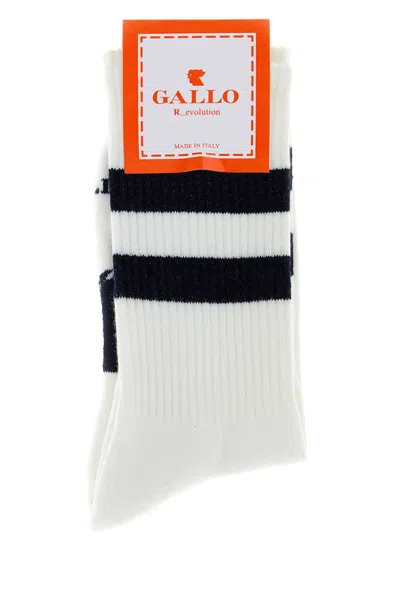 Gallo Men's Stretch Cotton Blend Socks In White