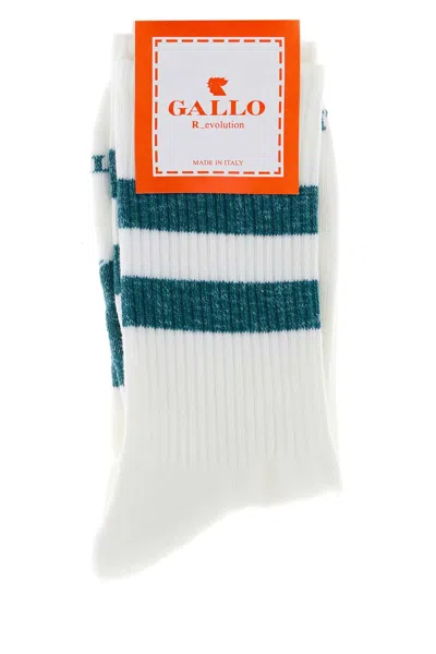 Gallo Men's Stretch Cotton-blend Mini Socks In White