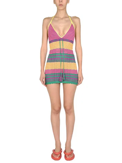 Gallo 1927 Mini Striped Dress In Multicolour