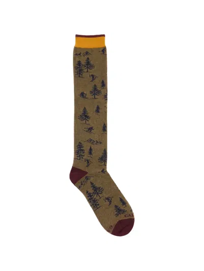 Gallo Mountain-print Knee-high Socks In Multi