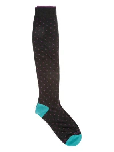 Gallo Polka-dot Logo Socks In Black