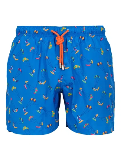 Gallo Printed Swim Shorts In Blue