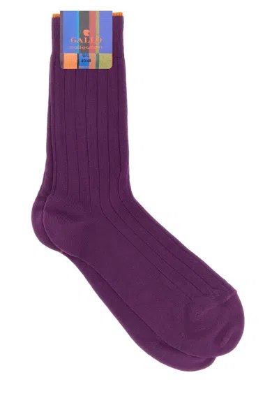 Gallo Purple Stretch Cotton Blend Mini Socks For Men In Animal Print