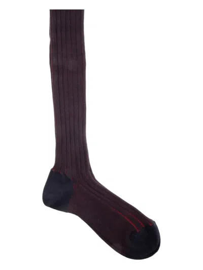 Gallo Ribbed Cotton Socks In Blue