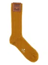 Gallo Ochre Stretch Wool Blend Socks In Brown