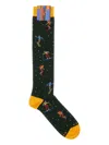 Gallo Embroidered Stretch Cotton Blend Socks In Black