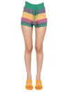 Gallo Stripe Pattern Shorts In Multicolour