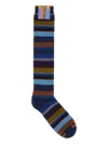 Gallo Embroidered Stretch Cotton Blend Socks In Brown