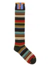 Gallo Embroidered Stretch Cotton Blend Socks In Multi