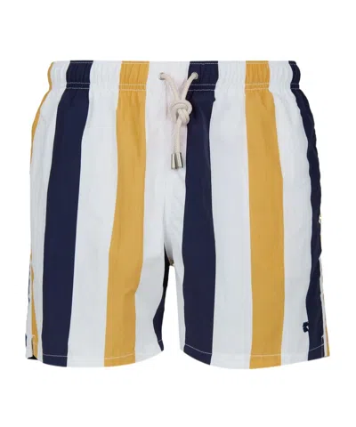 Gallo Striped Swimshorts In White