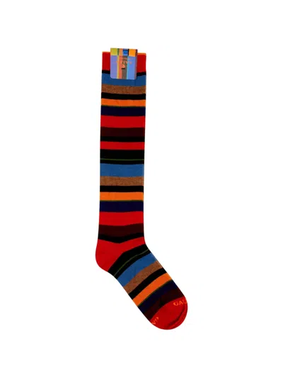 Gallo Striped-knit Socks In Multi