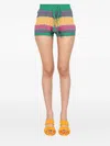 Gallo 1927 Stripe Pattern Shorts In Green