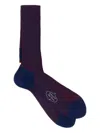 Gallo Two-tone Cotton Socks In Blue