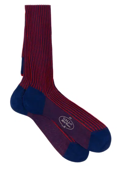 Gallo Two-tone Cotton Socks For Men In Multicoloured