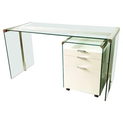 Pre-owned Gallotti & Radice Glass, Painted Wood & Chrome Plated Metal 1990s Desk By Gallotti E Radice In Brown