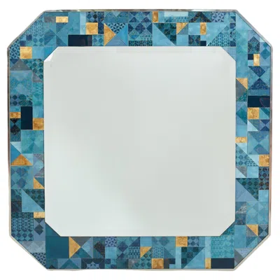 Pre-owned Gallotti & Radice Italian Mosaic Mirror By  In Gray