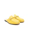 Gallucci Buckle-detail Leather Slippers In Yellow