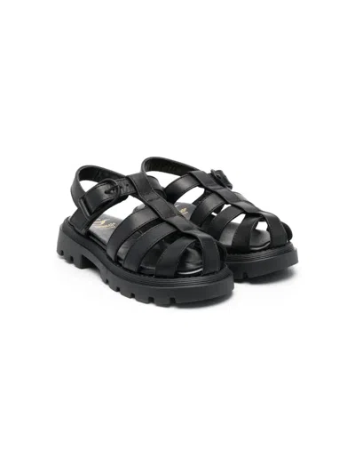 Gallucci Kids' Buckle-fastening Leather Sandals In Black