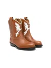 Gallucci Texan Leather Boots In 褐色