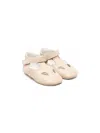 Gallucci Cut-out Leather Pre-walkers In Neutrals