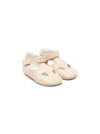 Gallucci Babies' Cut-out Leather Pre-walkers In Neutrals