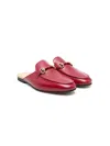 Gallucci Horsebit-detail Leather Slippers In Red