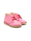 Gallucci Lace-up Suede Boots In Pink