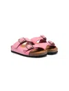 Gallucci Leather Bucked Sandals In Pink