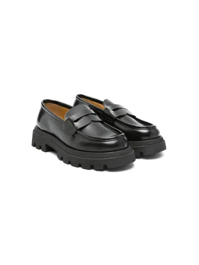 Gallucci Kids' Leather Loafers In Black
